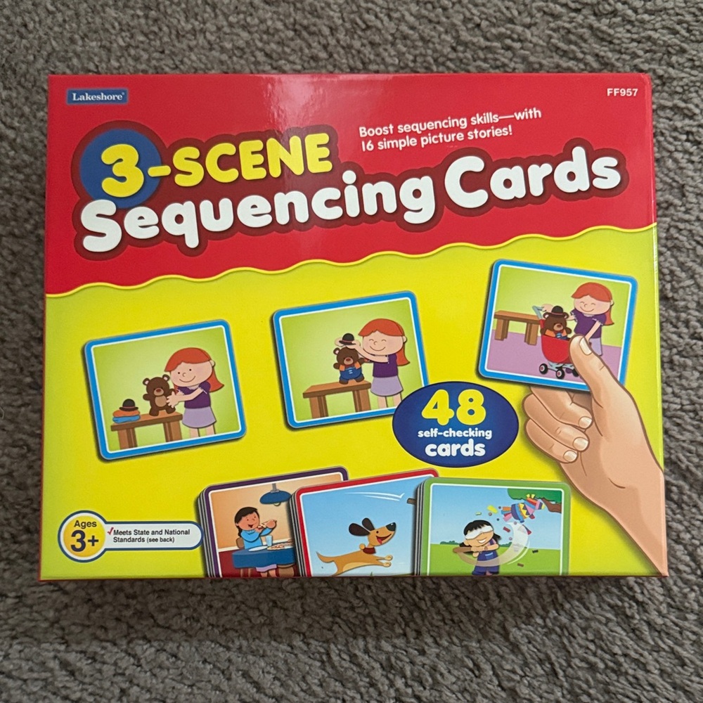 Lakeshore 3-Scene Sequencing Cards - Red and Yellow